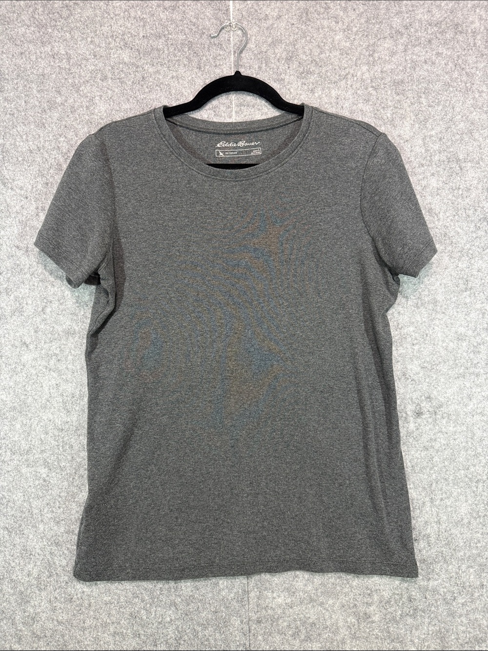 Eddie Bauer Crewneck Tee - Womens L - Charcoal Gray Short Sleeve Basics Classic